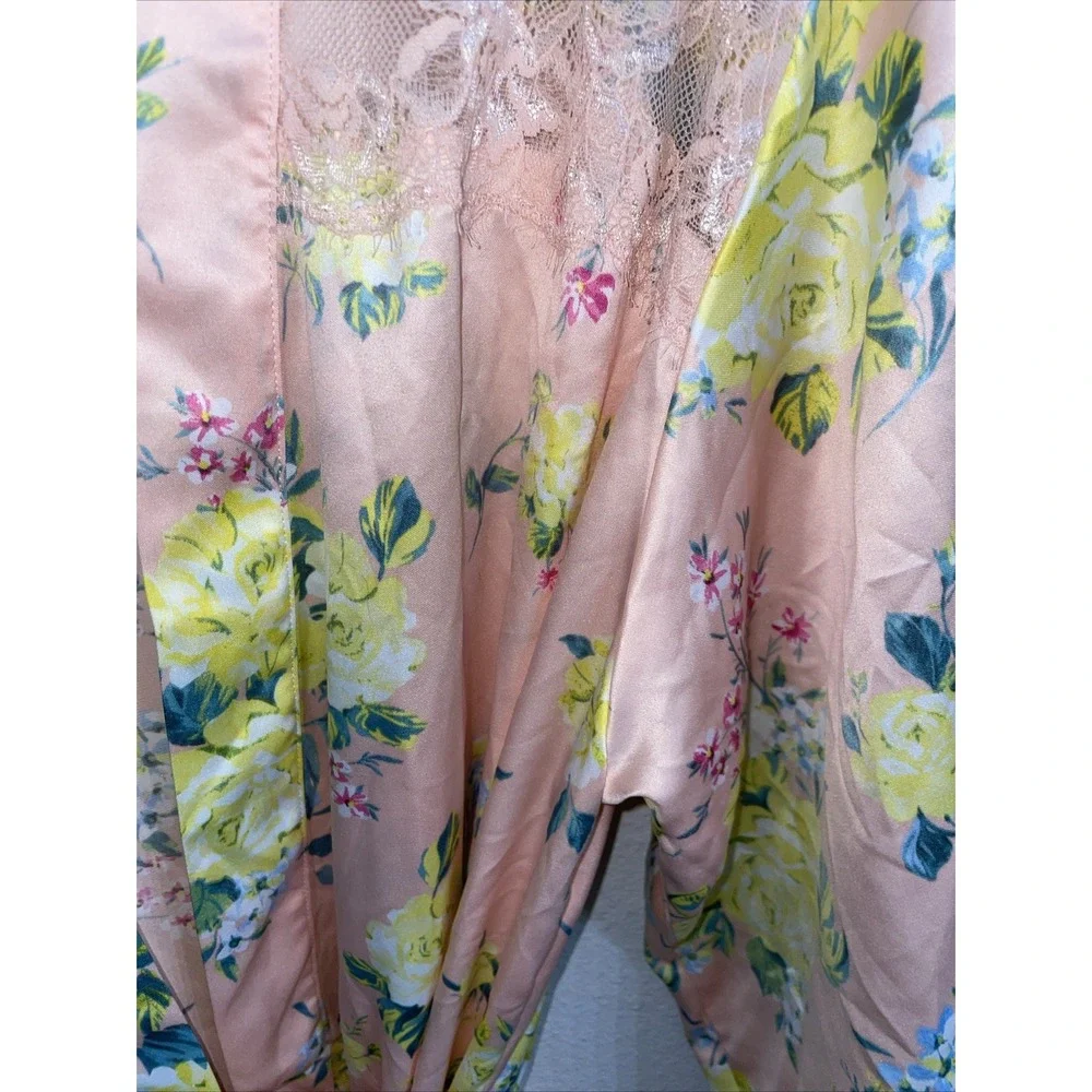 INC Women's Belted Floral Robe,‎ Pink Floral Size M